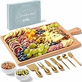 Grazerie Charcuterie Board Set - Beech Wood Cheese Board for Serving with Accessories - House Warming Gifts for New Home, Bridal Shower & Wedding Gift, Birthday Gifts for Women