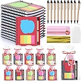 Funrous 20 Sets Valentine's Day Gifts for Teacher Bulk Spiral Notebooks with Apple Sticky Notes Ballpoint Pens Valentines Appreciation Gifts Thank You for Teacher Employee Coworker Office Supplies