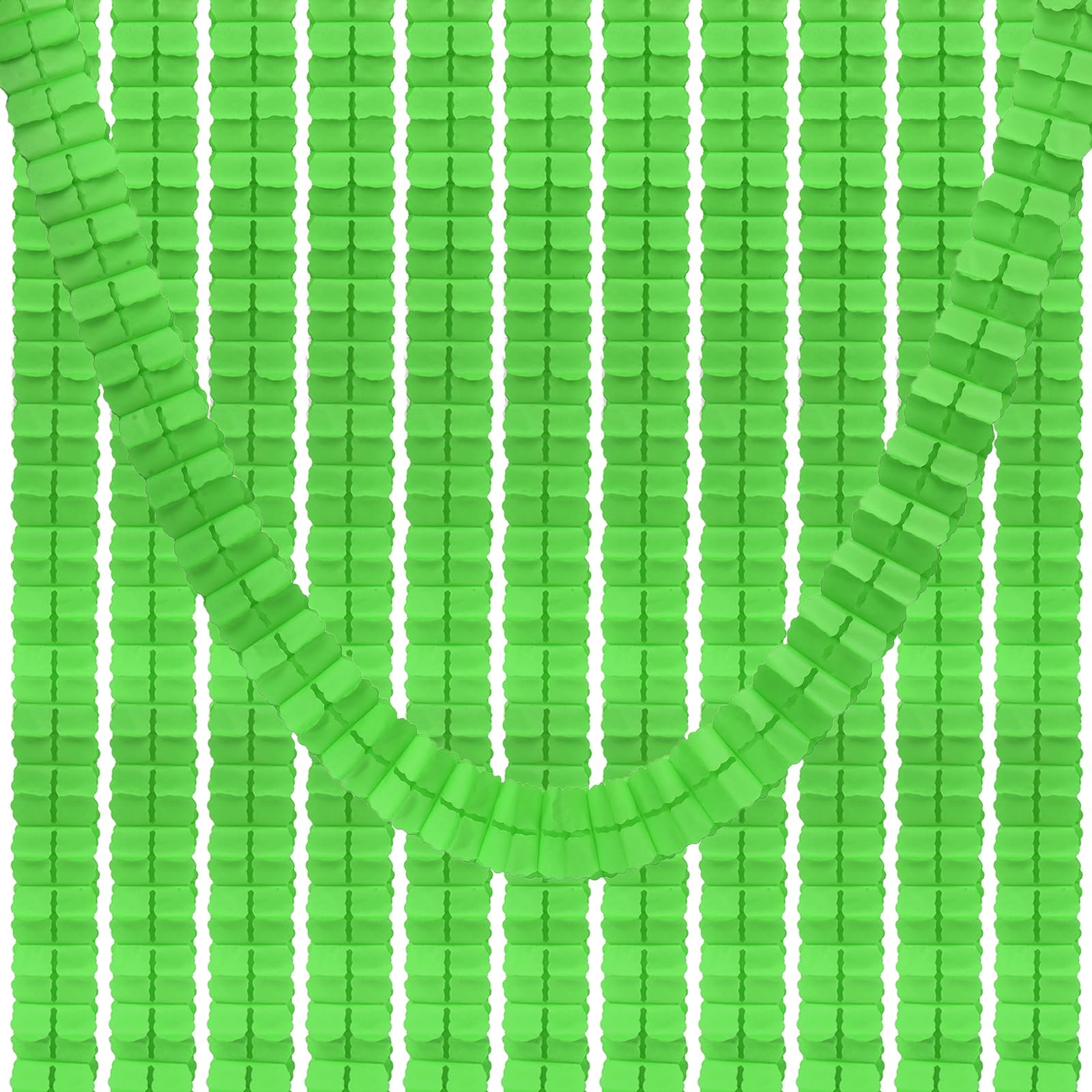 PATIKIL 9.8ft Four-Leaf Garland, 12 Pack Tissue Paper Hanging Flower Garland Reusable Streamers for Party Wedding Backdrop Decorations, Lime Green