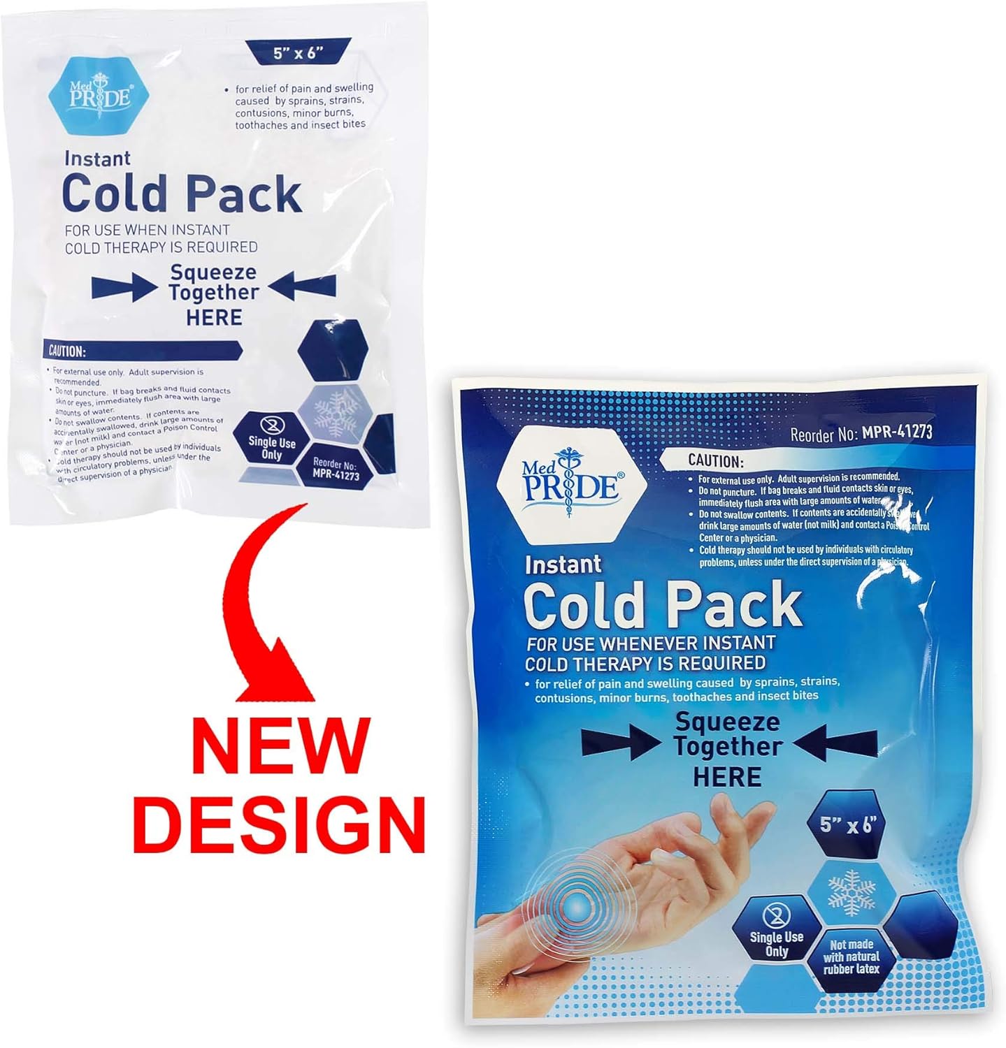 Medpride Instant Cold Pack (5”x 6”) – Set of 24 Disposable Cold Therapy Ice Packs for Pain Relief, Swelling, Inflammation, Sprains, Strained Muscles, Toothache – for Athletes & Outdoor Activities: Health & Personal Care