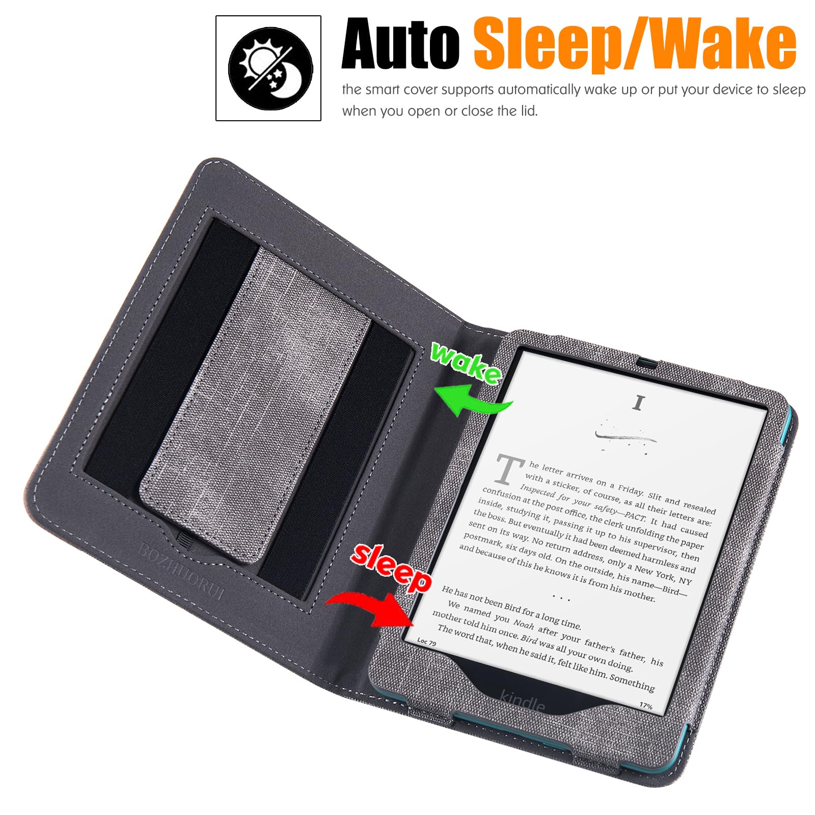 BOZHUORUI Stand Case for Kindle Paperwhite 12th Generation & Kindle Colorsoft Signature Edition eReader (7