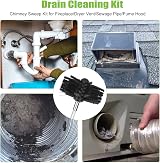 MaxEarn 24Pcs Chimney Cleaning Kit 18 Nylon Rods 4in Brush Head Wood Long Brush view 7