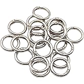 JWBIZ 20pcs Trigger Spring O Rings Round Carabiner Clip Snap for Keyrings Buckle, Bags,Purses (Silver, 3/4 inch)
