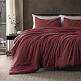 SLEEP ZONE King Size Comforter Set, Fluffy Lightweight and Breathable Bedding Set with 1 Comforter and 2 Pillow Shams, Burgundy