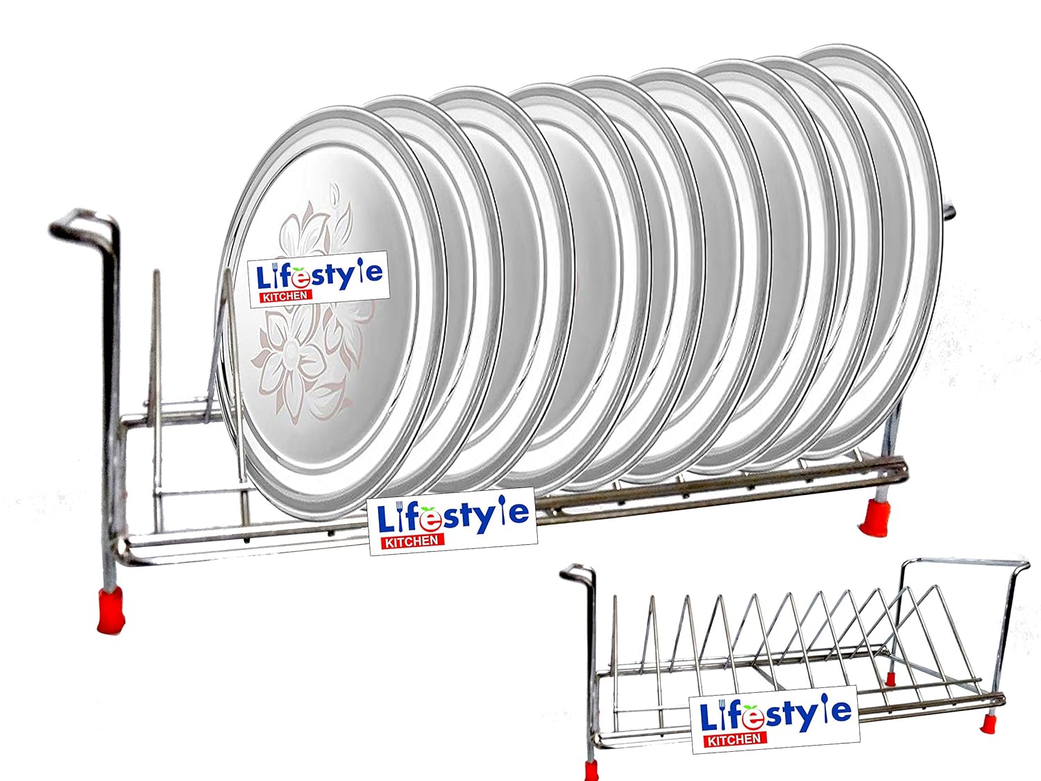 lifestyle modular kitchens Stainless Steel Plate Stand Dish Rack Rs 295