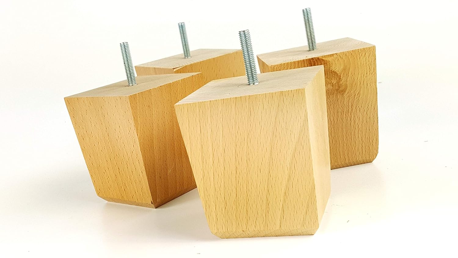 4X Replacement Wooden FEET 100mm HIGH Replacement Furniture Legs for