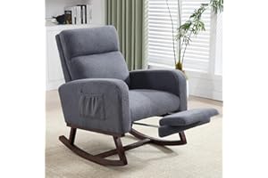 Rocking Chair Nursery, Nursing Rocking Chairs with Foot Rest for Mom Nursery, Glider Rocker Chair with Footrest and High Back
