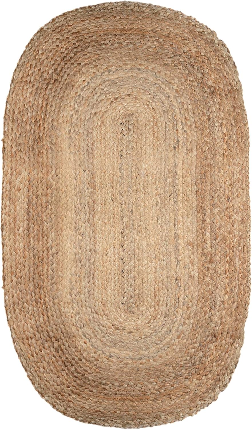 Oval Mat Large Jute Rug 4x6 Feet Natural Handmade Jute Area Rug 48X72 inch Reversible