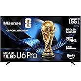 Hisense 55" U6 Pro Series Mini‑LED ULED 4K UHD HDR Gaming AI Smart Fire TV (55U6SF Pro, 2026 New) – Hi-QLED, Native 144Hz, Mo