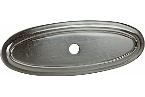 GlideRite Hardware 1034-SN-10 3 inch Long Thin Oblong Ring Cabinet Back Plate 10 Pack, Satin Nickel Finish