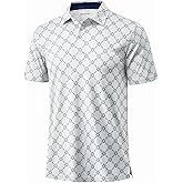 MAGCOMSEN Mens Golf Shirt Short Sleeve Dry Fit Moisture Wicking Golf Polos Casual Performance Print Collared Shirt Men