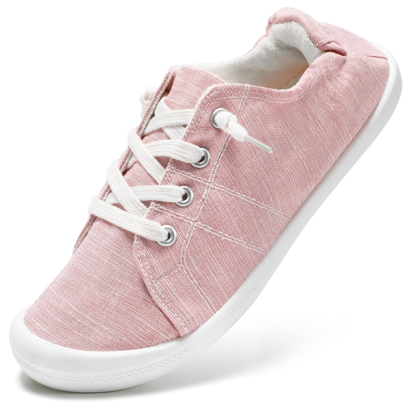 Photo 1 of STQ Slip On Canvas Sneakers for Womens Cute Casual Shoes Fashion with Arch Support Pink Size 7 US