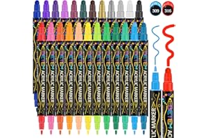 Betem 24 Colors Dual Tip Acrylic Paint Pens Markers, Premium Acrylic Paint Pens for Halloween Decorations, Wood, Canvas, Stone, Rock Painting, Glass, Ceramic Surfaces, Pumpkin Painting Kit DIY Crafts