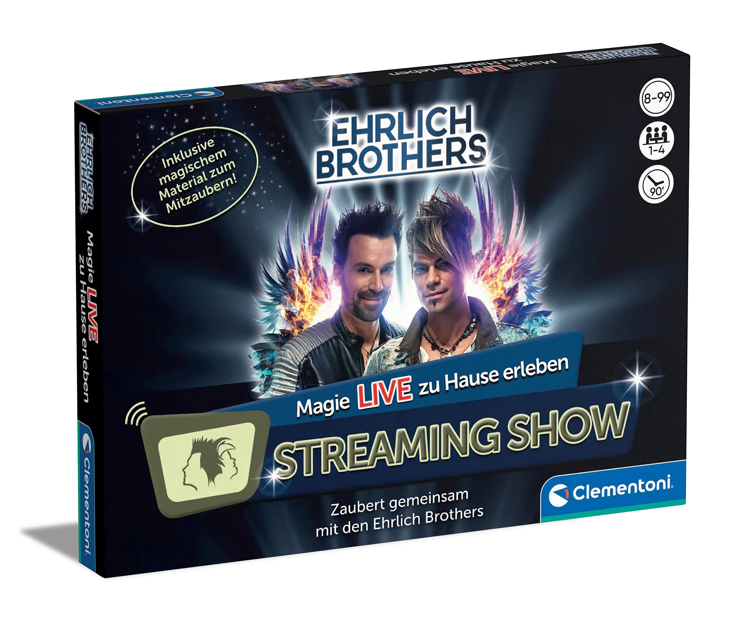 Clementoni Ehrlich Brothers Streaming Show - Live-Zaubershow für Zuhause inkl. Zubehör zum Mitzaubern, für Zauberer ab 8 Jahren 59272