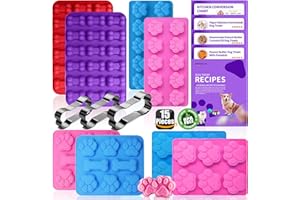RUGVOMWM Homemade Silicone Dog Treat Molds - Dog Treat Cookie Cutters - Dog Treat CRecipes, Food Grade Silicone Molds for Can