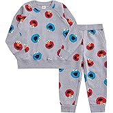 Sesame Street Elmo and Cookie Monster Boys Long Sleeve Shirt and Pants Set for Infant and Toddler