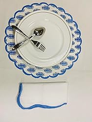 Ridhi Cerulean Blue Bo-ho Round Place Mat Double