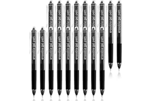 Vanstek 18 Black Retractable Erasable Gel Pens Clicker, Fine Point(0.7), Make Mistakes Disappear, Premium Comfort Grip, Black Ink for Planners, Note Taking and Crossword Puzzles