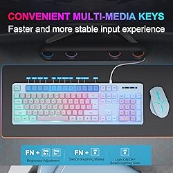 HUO JI Gaming Keyboard USB Wired with Rainbow LED