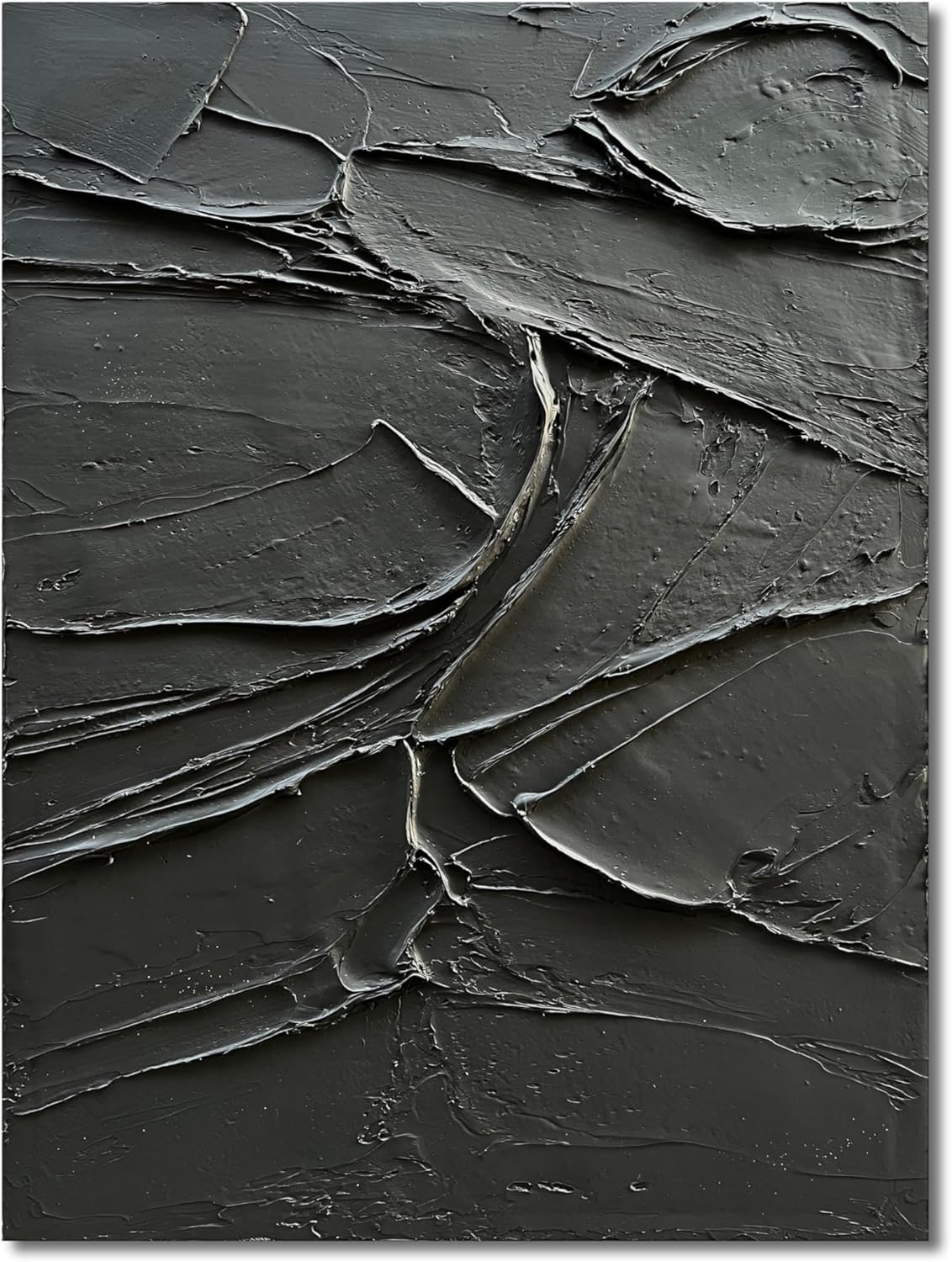 Paintings - NANKAI Thick Texture Black Minimalist Oil Painting Contemporary Hand-painted art Oil painting Home Office Corridor Wall art Decoration 40x28 Inches