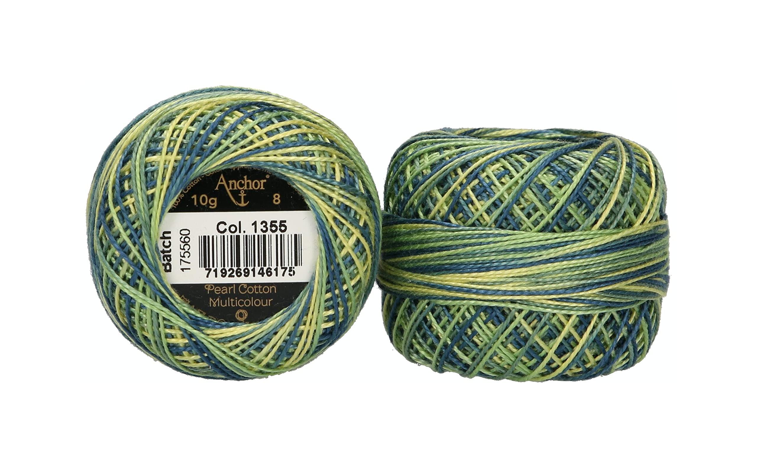 ANCHOR Pearl Yarn Multicolor, Thickness: 8, Packaging: 10G, Running Length: 82M 1355 Embroidery Threads