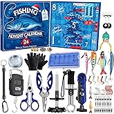 Fishing Advent Calendar 2025 Men Teen Boys, 24 Days Countdown to Christmas Calendar with Assorted Fishing Accessories Surprise Gifts for Father Brother Husband