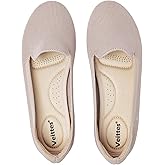 Veittes Women's Wide Width Round Toe Ballet Flats