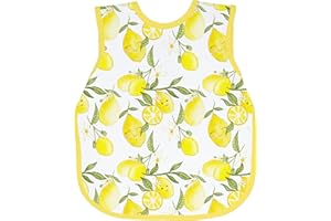 BapronBaby Fresh Lemon Bapron - No Neck Tie Safer Bib for Baby & Toddler - Soft Waterproof Stain Resistant - Machine Washable - Sz Baby/Toddler 6m-3T