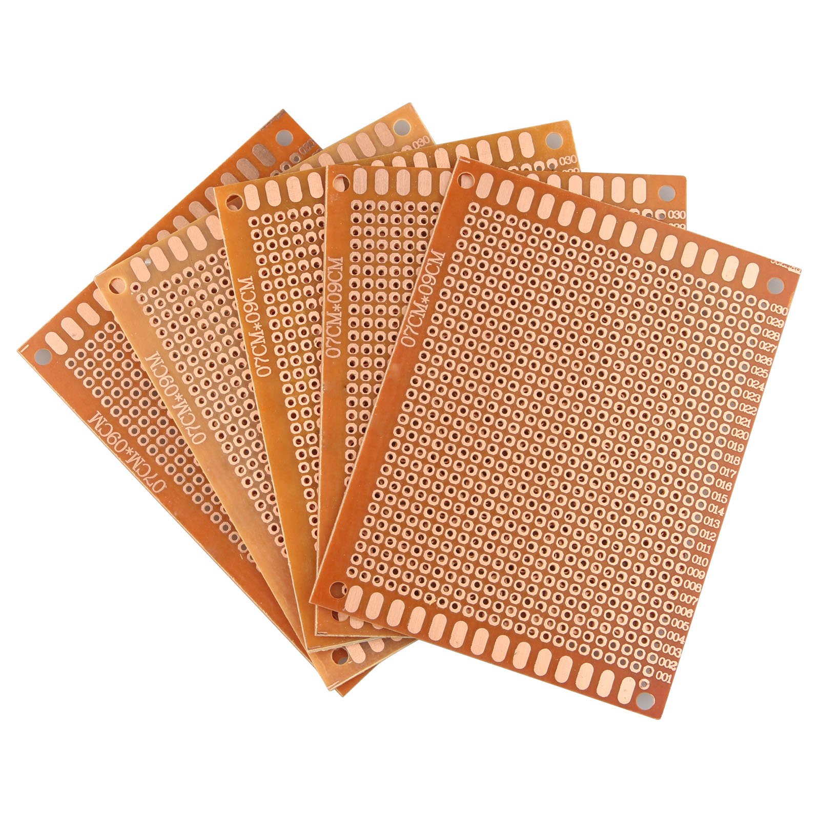 HALJIA 5 Pieces 7CM X 9CM Prototype Universal PCB Circuit Board Breadboard Bakelite Single Side Copper for DIY Soldering