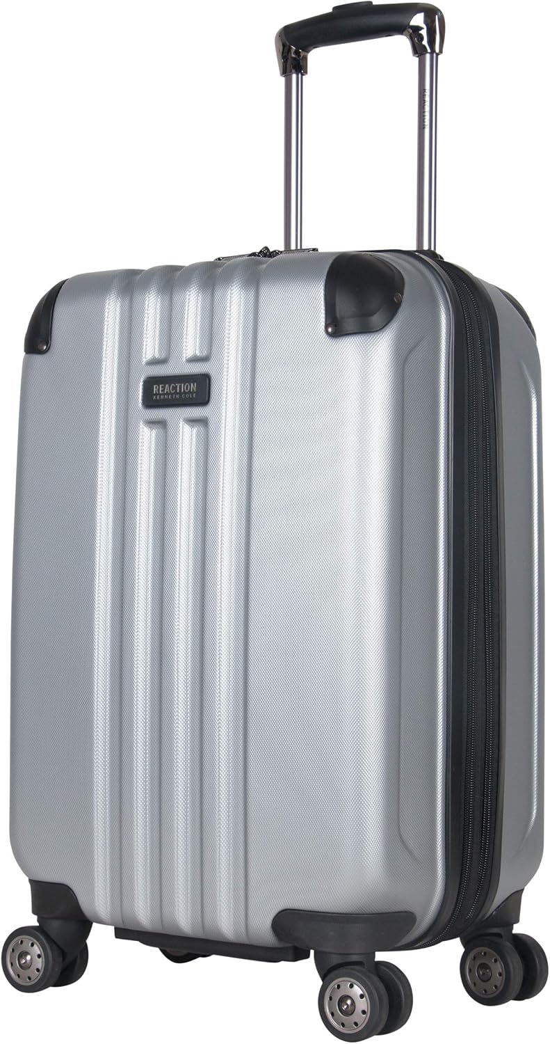 8-Wheel Spinner Checked Luggage Black 