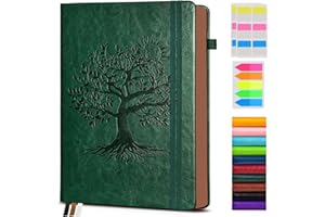 PAIBAS Vintage Leather Journal with 300 Numbered Pages,A4 Lined Journal for Men Women,Daily Journals for Writing,College Ruled Notebook for Work,School,Note taking,Travel Diary,Large (8.5" X 11.3")