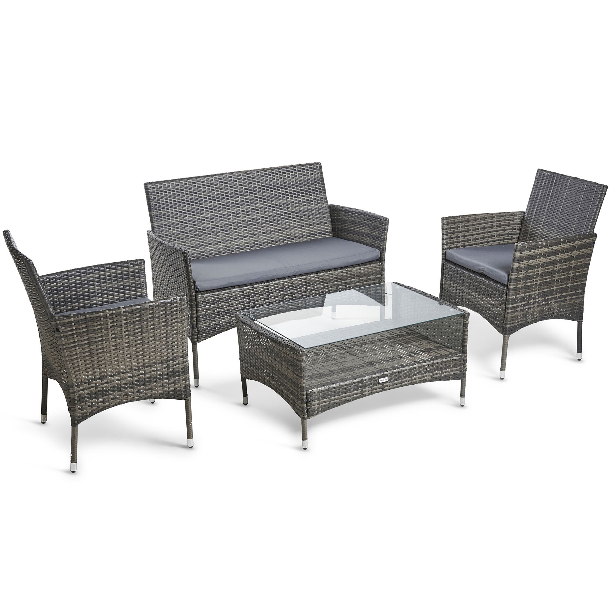 Vonhaus 4 Piece Rattan Sofa Set Cushio Buy Online In Cape Verde At Desertcart
