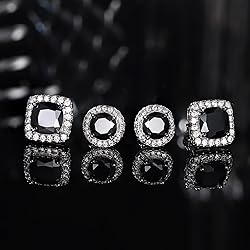 Hayoso Cubic Zirconia Stud Earrings for Women Men
