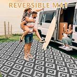 Homcomodar 180x270cm Outdoor Rug Grey UV Waterproof Patio Garden Mat view 3