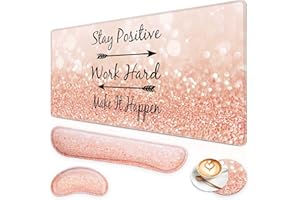 Gaming Mouse Pad Set, Canjoy 4-in-1 XXL Large Mouse Pad + Keyboard Wrist Rest Support+ Coaster, (35.4×15.7 in) Extended Desk 