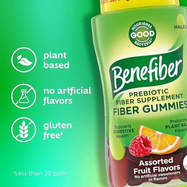 BENEFIBER PREBIOTIC FIBER SUPPLEMENT GUMMIES FOR DIGESTIVE HEALTH, ASSORTED FRUIT FLAVOR – 81 COUNT