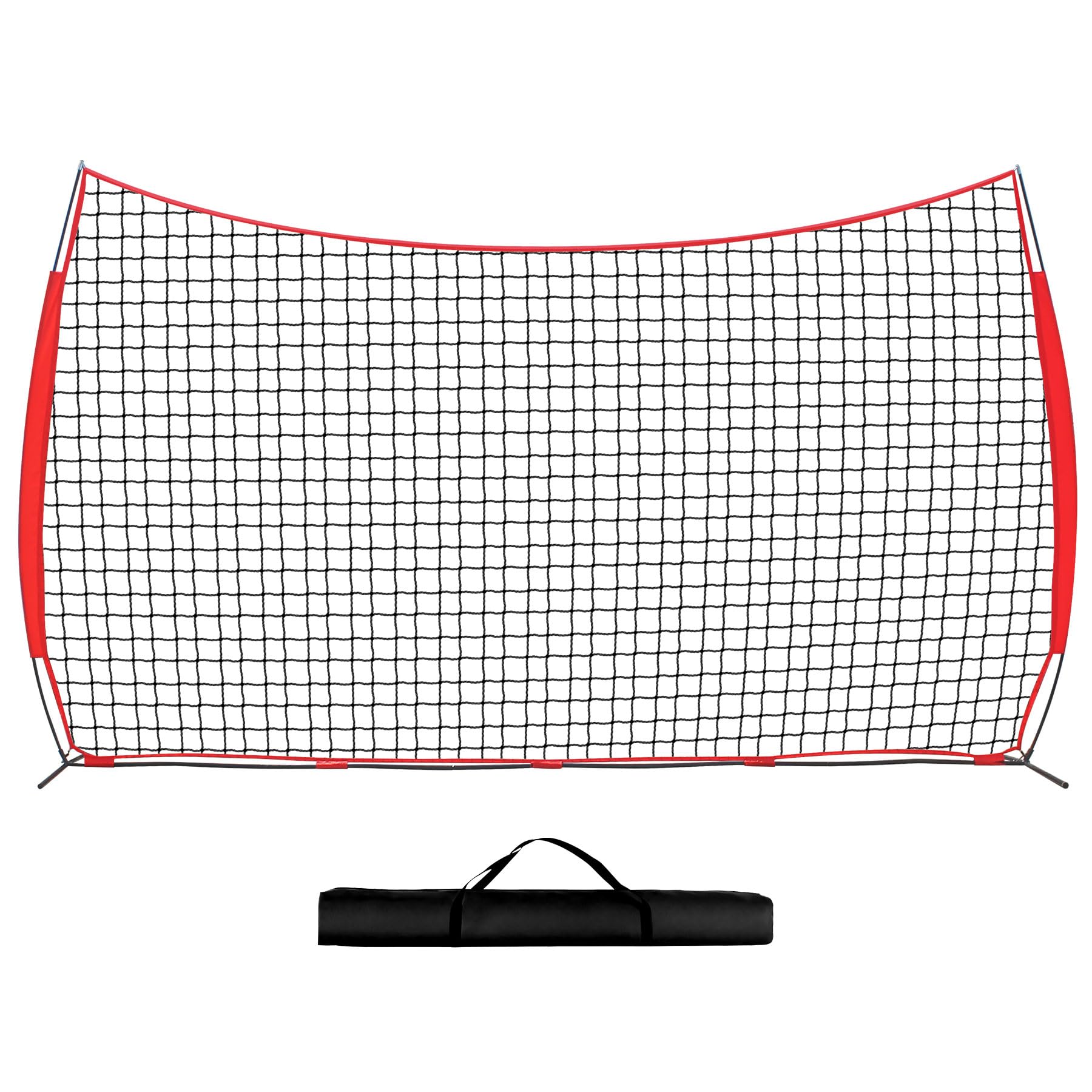 Photo 1 of 16x10 ft Barricade Backstop Net, Sports Barrier Net, Multi-Sport Backstop Net with Carry Bag - Baseball, Softball, Lacrosse, Soccer, Basketball, Tennis - Protective Screen for Practice