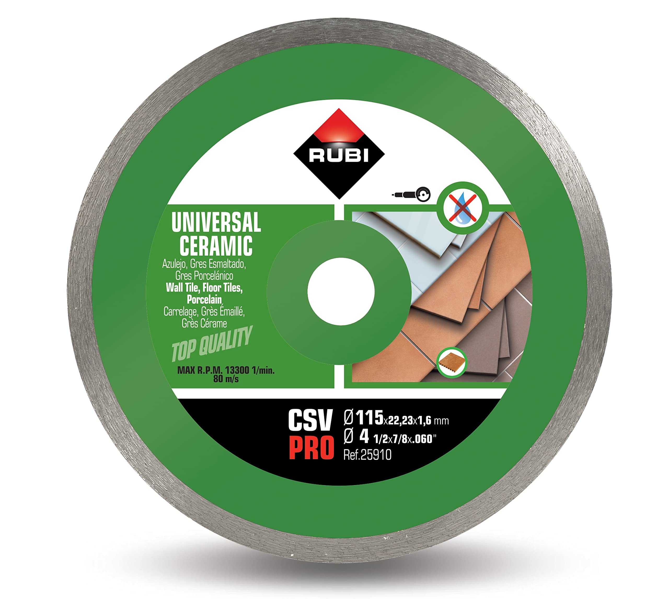 Rubi 25910 Ceramic Tiles Continuous Rim Diamond Blade