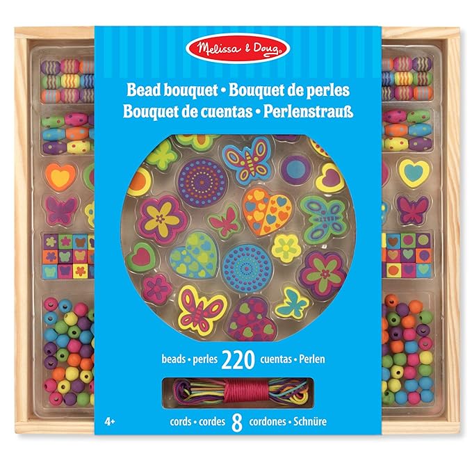 Melissa & Doug 14169 Holzperlenstrauss, Mehrfarben