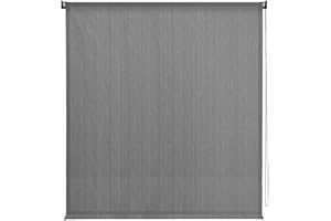 VICLLAX Outdoor Roller Shade Fabric for Porch Gazebo, Patio Blinds Roll Up Shade (7' W X 8' L), Anthracite Grey