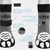 Dog Socks Paws Anti-slip Foot Protector Adjustable Grips Size M Black view 2