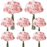 Ovveroche 72 Pcs Pink Hydrangea Artificial Flowers, Round Floral Bouquet for Home Decor, Wedding, Party, and Seasonal Decoration, Realistic Fake Flowers for Centerpieces, Aisle, Table Arrangements
