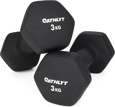 Athlyt Neoprene Dip Dumbbell Set 2 x 3kg Black