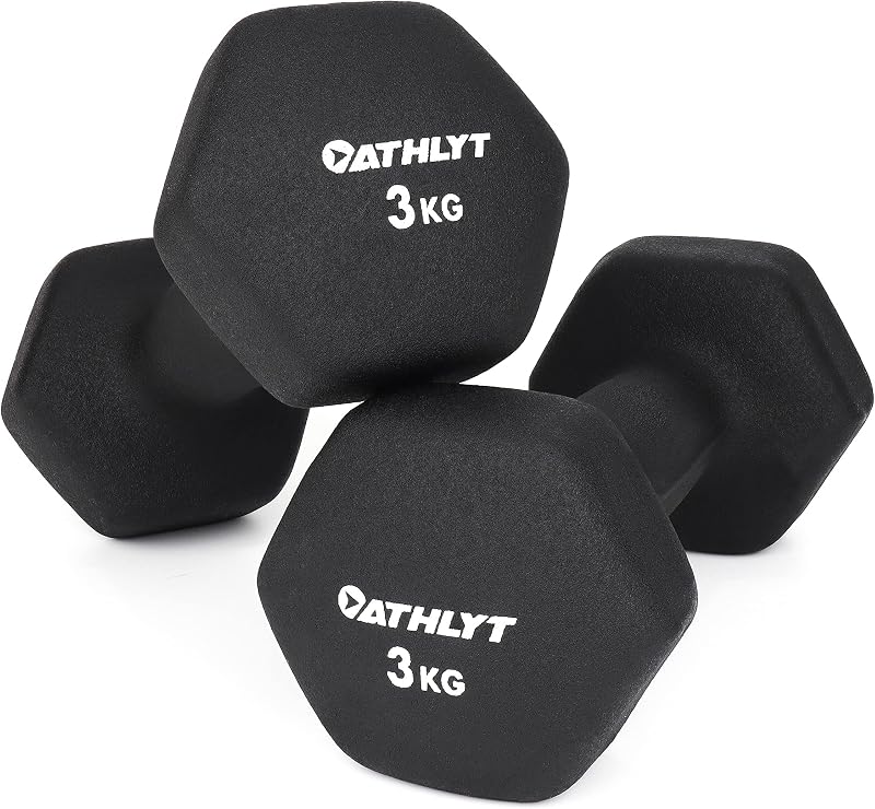 Athlyt Neoprene Dip Dumbbell Set 2 x 3kg Black