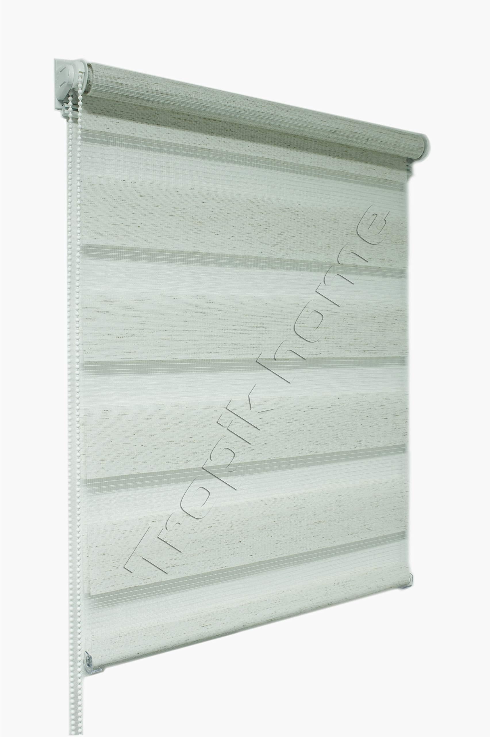 beytug Cream/Natural Day and Night Zebra/Vision Window Roller Blind, Choice of 16 Width Sizes, 45cm Wide (+4.5cm fittings)