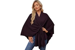 PULI Women's Elegant Shawl Wraps Soft Open Front Poncho Sweater for Spring Fall Winter