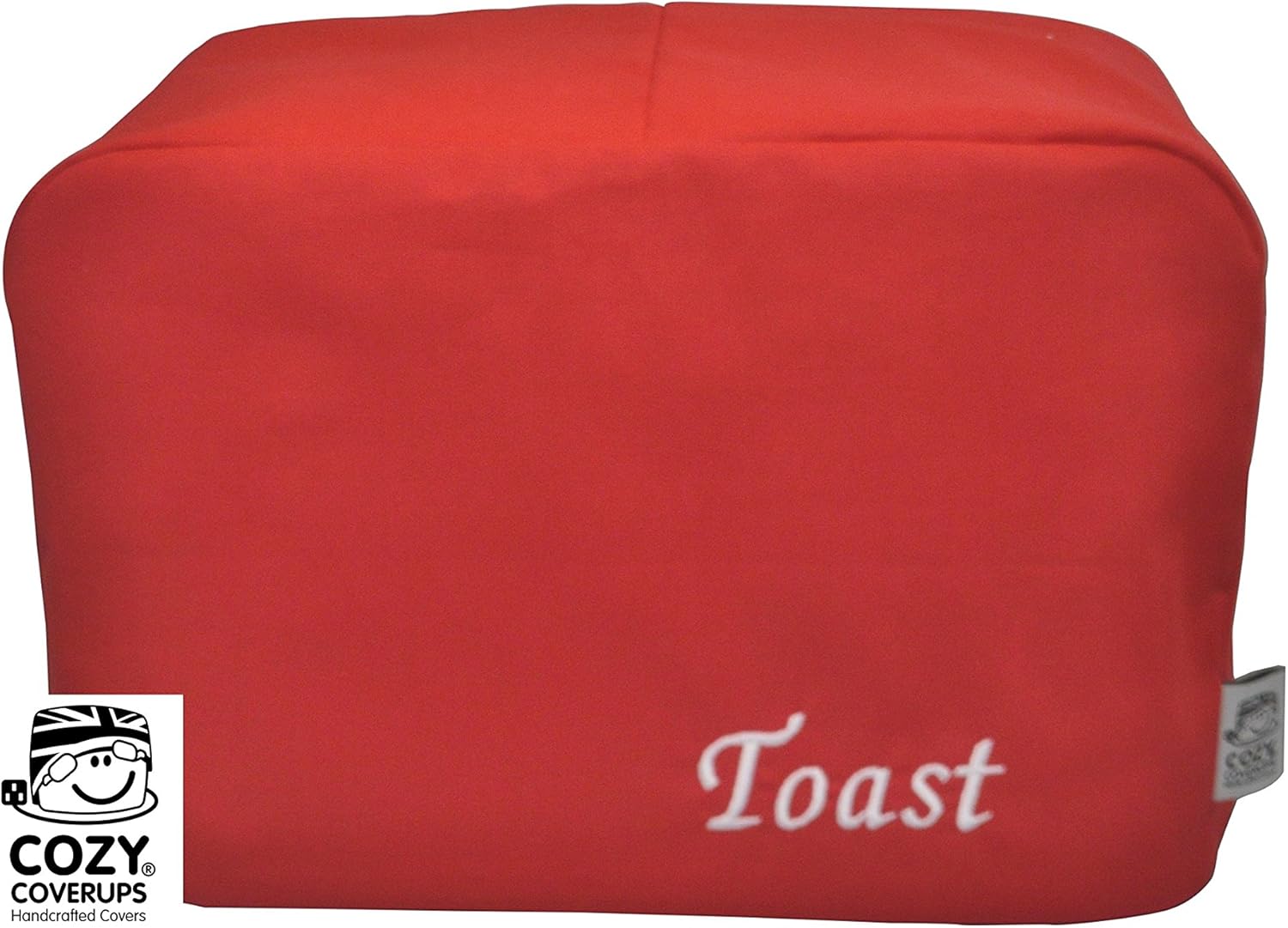 Cozycoverup® Toaster Cover Red Embroidered 'Toast' (4 Slice XL 20cm(h