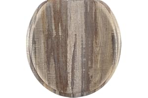 Round Toilet Seat, Slow Close Wood Toilet Seats, Wooden Toilet Seats with Strong Alloy Hinges, Easy to Clean, Wood