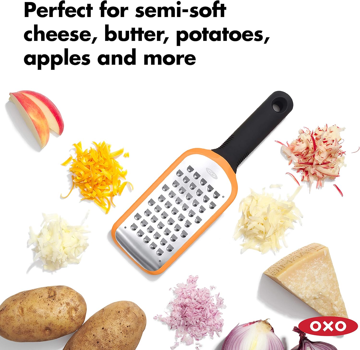 OXO Good Grips Etched Coarse Grater, Orange - Image 3