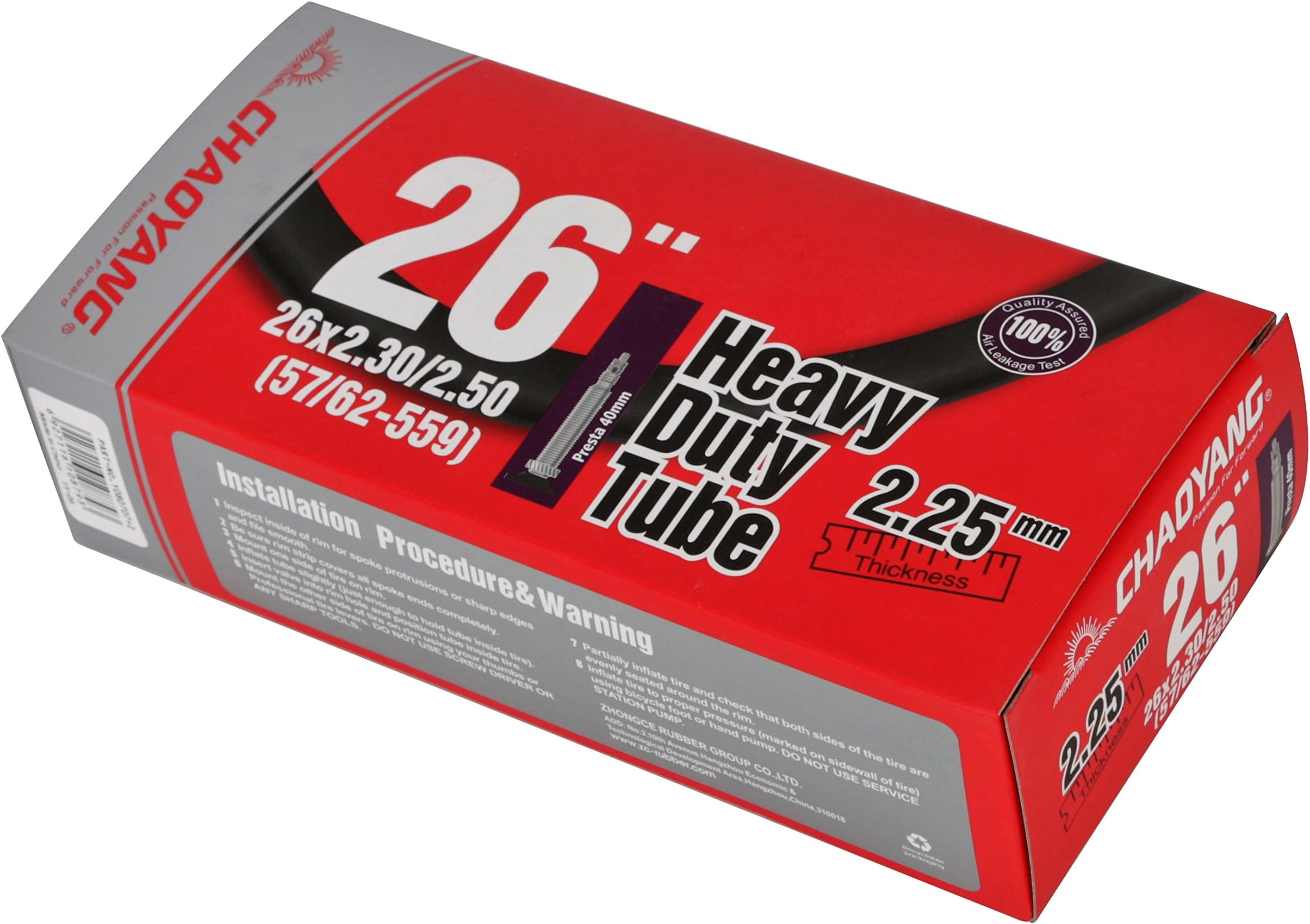 Chaoyang Europe Heavy Tube Camera of Air, Black, 26 x 2.30/2.50 2.25 mm FV